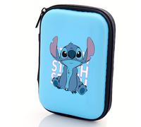 TEMU Disney Stitch de Almacenamiento Portátil EVA - Organizador con Cremallera para Cables, Cargadores, Auriculares, Monedas y Accesorios con Mini Billetera
