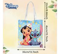 TEMU Disney Stitch & Lilo Bolso Minimalista - y Plegable con Correas Fijas, Lavable a Máquina, Estampado Digital para Moda Mujer, Compras, Playa y Picnics, Accesorio de Picnic, Interior Sin Forro