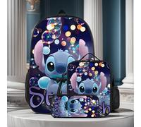 TEMU Disney Stitch Set de 3 Piezas: Mochila, Bolsa para Almuerzo y Estuche para Lápices, Bolso de para Mujer - Ideal para Viajes o Uso Diario, Regalo para Familiares o Fiestas Temáticas