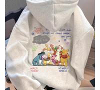 TEMU Disney Sudadera con Capucha de Forro Polar Estilo American Streetwear Winnie the , Diseño 2025, Larga para , Oversized Hoodie de Moda High-Street para Otoño/Invierno