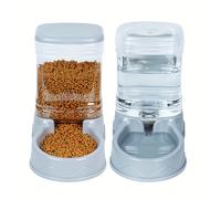 TEMU Dispensador de agua para gatos, comedero automático para mascotas perros, alimentación y bebedero para gatos, dispositivo de renovación de agua sin enchufe con flujo , juego de dos tazones