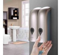 TEMU Dispensador de Ducha Manual de 2 Cámaras, Montaje en Pared, 2x300ml, Uso Manual de Loción para el Hogar, , Baño, Cocina, Hoteles, Restaurantes
