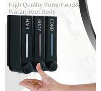 TEMU Dispensador de jabón y gel para ducha en pared, material ABS - práctico reemplazo del dispensador manual o champú con a presión