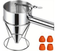 TEMU Dispensador De Masa De 1,2 Litros Con Soporte, Dispensador De Embudo De Masa Para Hacer Cupcakes, Y Otros Postres, Herramientas De Repostería, Accesorios De Cocina Para El Hogar