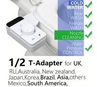 TEMU Dispositivo bidé para asiento de inodoro, limpieza de boquilla trasera y femenina sin electricidad, fácil de mantener con adaptador de 1/2 .