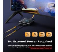 TEMU Divisor de HDTV 8K60Hz y 4K120Hz, Switch Bi- de Aleación de Aluminio Compatible con PS5 , Soporta Ultra HD 8K60Hz y 4K144Hz ()