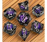 TEMU DND, Juego de 7 Dados Ojo de con Móvil y Bordes Afilados. Perfectos para juegos (RPG), Regalo Ideal para Halloween y Navidad