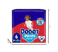 TEMU Dodot Bebé Pants Pañales, Pack De Talla 6, 14-19 kg 27 Pañales,Pañal-Braguita con Ajuste 360° Anti-Fugas
