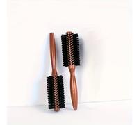 TEMU Dos cepillos redondos de madera para peinar el cabello, un peine rizador voluminizador y un cepillo duradero con cerdas resistentes al .