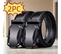 TEMU Dos Hebillas Automáticas de Rápida para Hombre - Cuero Sintético y Duradero, Adecuado para Negocios, Viajes y Uso Diario