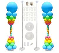 TEMU Dos Juegos, Conjunto de Columnas de Globos de Metal, Altura Ajustable de 81 Pulgadas, Soporte y para Decoración de , , Graduaciones, Decoraciones de Halloween y Navidad