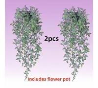 TEMU Dos macetas de enredaderas de eucalipto artificial, que imitan plantas naturales, no requieren pero permanecen verdes de , cayendo , trayendo un de y añadiendo un de vegetación a
