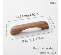 TEMU Dos manijas de puerta de armario estilo puente de madera para un armario de madera natural, aptas para gabinetes y cajones, con un diseño minimalista