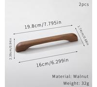 TEMU Dos manijas de puerta de armario estilo puente de madera para un armario de madera natural, aptas para gabinetes y cajones, con un diseño minimalista