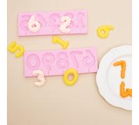 TEMU Dos moldes de silicona con forma de número de 0-9, moldes para decoración y fondant, adecuados para chocolate, caramelo, malta, resina, manualidades, yeso, velas de aromaterapia