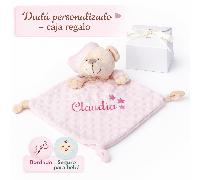 TEMU Doudou Bebé Personalizado con Bordado | Oso Peluche Personalizado Bebe | | Hipoalergénico | Dudu Recién Nacido Unisex | Regalo para Recién Nacido | 23cmx23cm | a Elegir