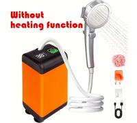 TEMU Ducha de camping portátil recargable | Eléctrica, limpieza de coches, baño de mascotas, RV, uso en de construcción con pantalla de inteligente, manguera de conexión rápida y cabezal de ducha