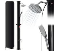 TEMU Ducha solar de 40 litros para jardín con cubierta y ducha de , cabezal giratorio de 180°, agua caliente máx. 60°C, ducha para piscina, sin conexión eléctrica