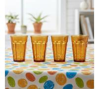 TEMU DURALEX | Set 4 Vasos Vidrio Templado 36cl Ámbar Apilables, Pack Vasos Cocina Resistentes para Agua Zumo , Uso Diario, Colección Picardie