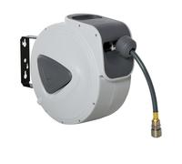 TEMU DURHAND Carrete de Manguera de Aire Comprimido Automático de 15 m Conector de 1/4'' BSP con Soporte para Pared Giratorio 180° Diámetro Interno 3/8'' (9, 5x15 mm)