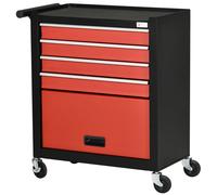 TEMU DURHAND Carro de Herramientas con Ruedas Movil con 4 Cajones 1 Armario de Almacenamiento y 1 Asa Lateral Carga 130 kg para Hogar 69x33x75 cm Negro y