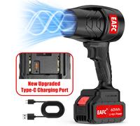 TEMU EAFC Soplador de Hojas Inalámbrico Portátil con Batería de 60WH, Soplador Turbo de Potencia para Hojas, Polvo, de Autos y Eliminación de Agua y Polvo