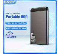 TEMU EAGET 1TB Ultra Slim Disco duro externo portátil, 2.5" de velocidad con USB 3.0, velocidad de transferencia de 5Gbps, compatible con PC, Mac, portátiles, PS4, One, 360 - No requiere batería