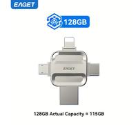 TEMU EAGET 4-en-1 Tarjeta de Memoria USB 3.0 de Velocidad Lightning para Almacenamiento de Fotos en iPhone, de Seguridad con un , Compatible con iPhone/iPad/Mac/PC/