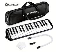 TEMU EAVNBAEK Melodica de 32 teclas Piano de aire con tubo largo y boquilla corta, material ABS duradero, bolsa de transporte - Disponible en negro, azul, rosa