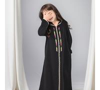 TEMU Eid Niñas Ramadan Cárdigan Elegante Especial Ramadan Eid Vestido Niñas Árabe Ropa Cultural Tradicional Falda con Capucha
