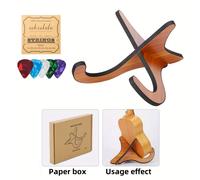 TEMU El atril para ukulele es un soporte duradero y portátil que con un juego de cuerdas de ukulele y púas, lo que lo ideal para guitarras pequeñas, violines y (marrón).