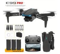TEMU El dron plegable con control remoto E99Pro disponible en negro, y naranja para satisfacer diferentes preferencias. cámaras duales para fotografía y un diseño de cuadrorotor para un estable.