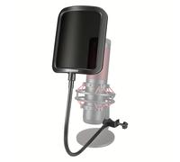 TEMU El filtro pop profesional Aokeo diseñado para Blue Yeti, Hyperx y varios otros micrófonos, con un clip de cuello de flexible de 360° y un brazo estabilizador para reducir y pop.