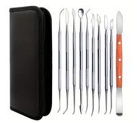 TEMU El Hobbyworker 10pcs Juego De De Cera De Acero Inoxidable, Herramientas De Cerámica Y Arcilla , Kit De Escultura Con Estuche De Transporte, Herramientas Esenciales Para Amantes Del DIY