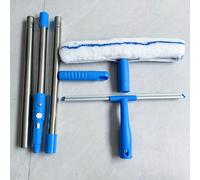 TEMU El Juego de Limpiacristales Profesional Desmontable de 51.18 Pulgadas, con Rascador y Fregador de Microfibra, Herramienta de Limpieza Ideal para Puertas de Coche, Cristales de Ducha y Espejos