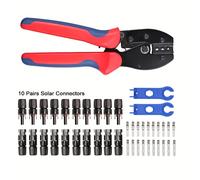TEMU El kit de herramienta de crimpado solar 10 de conectores solares, 2 llaves, 1 herramienta de crimpado LY-2546B y una bolsa de transporte, adecuado para conectores solares y coaxiales.
