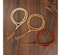 TEMU El último conjunto de un collar de cuentas de madera de una sola capa a , en estilos étnicos , junto con un rosario de oración de .