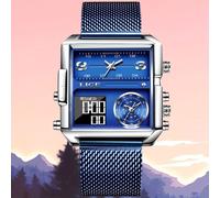 TEMU El último reloj de LIGE Fashion un display, diseñado para hombres, combinando lujo con una forma cuadrada creativa, para uso casual.