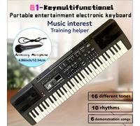 TEMU Elección Popular: Piano Portátil de 61 Teclas - Sonido de Calidad y Aprendizaje Interactivo - Musical Ideal para Navidad, Halloween y Acción de Gracias, para las Fiestas