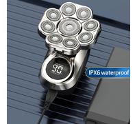 TEMU Eléctrica de Cabeza 9D para Hombres Calvos, Afeitadora de Cabeza para Hombres Calvos, Kit de Húmedo/ Eléctrica para Hombres, Recargable Inalámbrica para el Hogar y Viajes