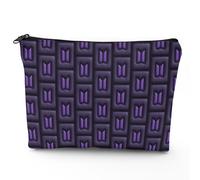 TEMU Elegante bolso de maquillaje 3D con logotipo B-T-S, ideal para toques diarios y esenciales de viaje. Un estuche compacto que tu personal.