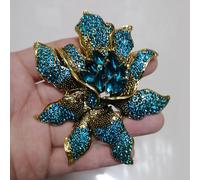 TEMU Elegante broche vintage de con pedrería, estilo europeo de lujo, prendedor de moda, accesorio chic para la solapa de mujer
