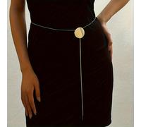 TEMU Elegante cadena de cintura ajustable con colgante circular - un accesorio multifuncional adecuado para uso diario todo el año.