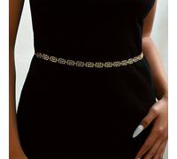 TEMU Elegante cinturón de cintura encurvado de metal | Uso diario para mujer, aleación de , marca LORYLIN