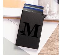 TEMU Elegante de Aluminio con Bloqueo RFID y Portatarjetas Pop-Up - Delgada, Estilo de Negocios con Diseño y para Hombres y Mujeres - Negra