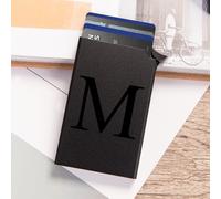 TEMU Elegante de Aluminio Negro con Portatarjetas Pop-Up - Bloqueo RFID, Diseño Delgado de Negocios para Hombres y Mujeres