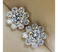 TEMU Elegante joyería con aretes florales clásicos incrustados con circonita, para que las mujeres las use en vacaciones o