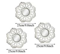 TEMU Elegante Juego de Tres Espejos de Pared con Estilo Vintage y Diseño Floral para Decoración Acogedora del Hogar
