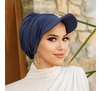 TEMU Elegante turbante negro para mujer - Gorro de poliéster , elástico y , ajuste para Ramadán, Día de la y Campus - Regalo versátil para, Lavar a /Limpieza , Sombrero elegante, Accesorio , Tejido de
