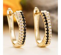 TEMU Elegantes aretes de aro dorados adornados con zirconias , perfectos para que las mujeres los use , ya sea para salir los días, para una o para .